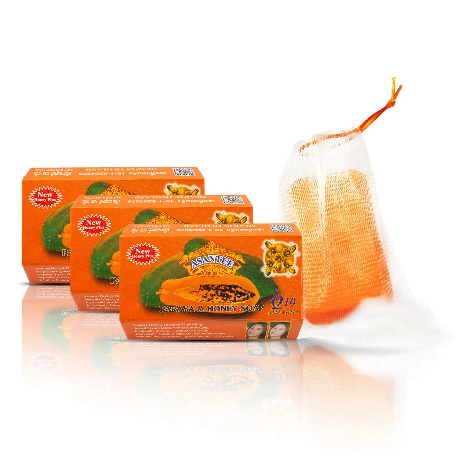 عبوة 125 جم من صابون العسل لتبييض الجسم وترطيبه من Asantee Tamarind Papaya