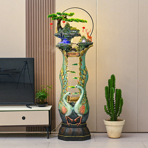 Aquarium de style chinois en forme de paon avec fonction d'eau circulante pour la décoration d'angle de salon ou d'entrée - Product Image 4