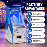 Mini machine à pousser les pièces à vendre, machine de jeu d'arcade électronique à monnayeur pour centre commercial, prête à l'emploi avec accepteur de billets, garantie 1 an