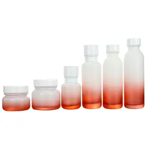 Vuoto 40ml 80ml 100ml 120ml set di imballaggi cosmetici bottiglie di vetro per la cura della pelle olio essenziale bottiglia di pompa verde crema barattolo di vetro da 50g