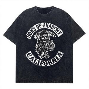 Camiseta Oversize de Manga Corta con Cuello Redondo de Punto Lavado California Reaper 2026 Unisex Sons of Anarchy Vintage Biker Gang Cómoda y de Secado Rápido - Product Image 3
