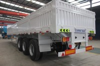 Remorque utilitaire à trois essieux, plateau ouvert, côtés rabattables, semi-remorque pour le transport de marchandises en vrac