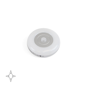 EMUCA moderna lampada da parete a LED USB ricaricabile con sensore di movimento in plastica naturale luce bianca e metallizzato griy IP65 - Product Image 1