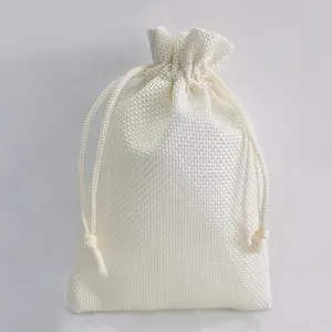 Jute Burlap Dice Bag Custom Logo Linen Pouches With Window Display