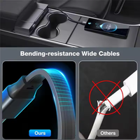 Stasiun Pengisian Daya Cepat USB Hub Kabel Retractable untuk Konsol Tengah Tesla Model Y 2020-2024 dan Model 3 2020-2023