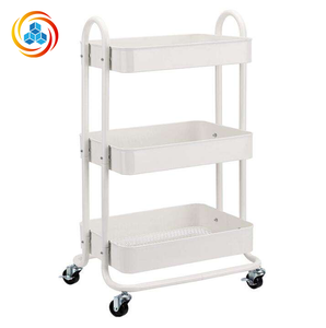 Chariot de rangement métallique mobile multi-niveaux, support de sol moderne pour cuisine commerciale et chambre, idéal pour le classement à domicile, au bureau ou à l'école - Product Image 2