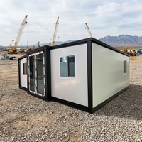 Maison préfabriquée moderne en conteneur extensible de 20, 30 ou 40 pieds, avec 2 ou 3 chambres, salle de bain, galvanisée, mobile et empilable, pour installation sans chantier