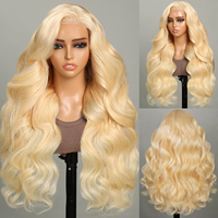 Perruque frontale HD 13x6 en dentelle, blond miel 613, cheveux humains ondulés, densité 200, brésiliens, pour femmes, perruques frontales en dentelle 13x4