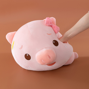 Almohada de Peluche de Cerdo Redondo Kawaii al por Mayor, Lindo Cerdo Regordete de Peluche con Lazo, Decoración para Dormitorio de Niñas y Regalo de San Valentín - Product Image 3