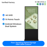 Pantalla Digital Publicitaria LCD Android 14 de 43, 49, 55 y 65 Pulgadas, con Soporte de Pie para Interiores, Pantalla Táctil, Kiosco para Hoteles y Metro