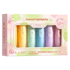 Mini Macaron colore evidenziatore pennarello obliquo studenti penna per diario notevole penna chiave scritta a mano - Product Image 1