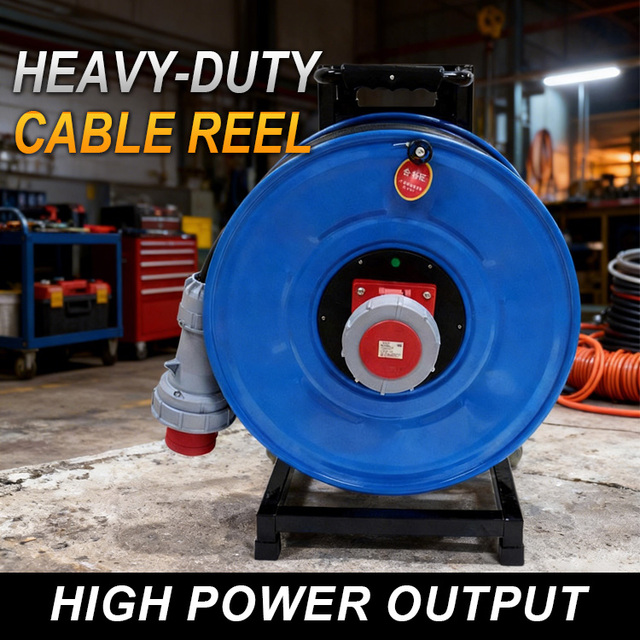 Industrial Grade SJTW 63A 5 Core 30m Cable Reel IP67 with Female Outlet for Home Appliance