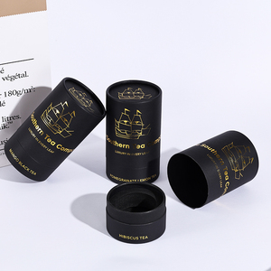 Tubo de papel de embalaje de lámina de oro personalizado, cilindro cosmético Kraft negro, caja de realce, producto biodegradable para manualidades - Product Image 3