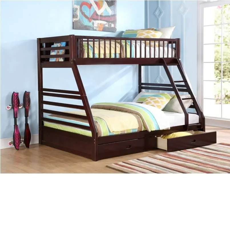 VIET NAM WOODEN TWIN/FULL BUNK BED -SMETA FACTORY