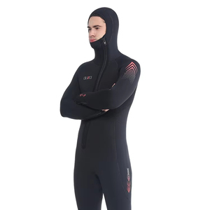 สำหรับ <span class=keywords><strong>Ouzo</strong></span> ชุดดำน้ำลึกหนา7มม., ชุดเล่นเซิร์ฟอบอุ่นชุดดำน้ำดูปะการังหนึ่งชิ้น7มม. พร้อมฮู้ดแขนยาวหน้าอกกันน้ำ - Product Image 3