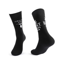 Chaussettes de sport longues noires en coton respirantes, absorbant la transpiration, séchage rapide, antibactériennes, pour marié, avec motif lettre créative, tube moyen