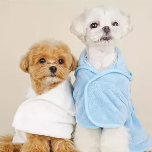 Peignoir à capuche épais SunRay Mascota Séchage rapide et super absorbant Serviette de bain pour chien Pyjama pour chien Peignoir pour animaux de compagnie