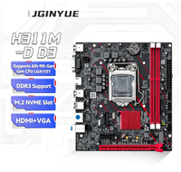 JGINYUE H311M-D D3 Motherboard LGA1151 Mendukung CPU Generasi ke-6-9 DDR3 32GB M.2 NVMe VGA Gigabit LAN MATX Desktop PC