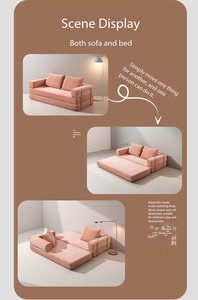 थोक आपूर्ति रेट्रो क्रीम संपीड़ित सोफे बिस्तर-धोने योग्य 2-इन-1 मॉड्यूलर सोफे माल ढुलाई आधुनिक बेडरूम फर्नीचर की बचत - Product Image 2