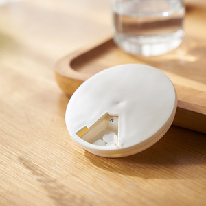 Portable Pillbox Seven Day Travel Size Rotating Compartment Medicine Storage Case White - Product Image 1