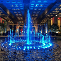 Fuente de Agua Musical para Jardín Exterior Personalizada con Luz LED Subacuática Impermeable IP68 de Acero Inoxidable