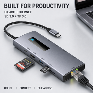 7 in 1 <b>USB</b> C <b>Hub</b> 10Gbps 4K 60Hz 100W PD Gigabit Ethernet SD TF <b>USB</b> 3.0 Type C Multiport Adapter Wholesale - Product Image 2