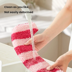 Coussin de siège de <span class=keywords><strong>toilette</strong></span> épais et adhésif, imperméable et lavable en polaire, motif rayé mignon pour l'hiver, maison et hôtel - Product Image 4