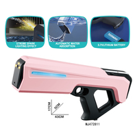 Pistolet à eau électrique noir haute pression pour enfants, jouet de pulvérisation automatique à aspiration pour la plage avec effet clignotant