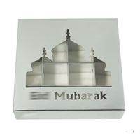 Eid Mubarak Ramadan personnalisé Chocolat Bonbons Cookie Pack Boîte Biscuit Boîte Gâteau Emballage Boîtes de l'Avent Avec 16 Grilles Diviseurs