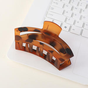 Pince à cheveux grande taille en plastique couleur unie style rétro français pour femme - Product Image 5