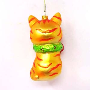 Usine en gros meilleure vente noël 2025 mignon pendentif <span class=keywords><strong>chat</strong></span> chanceux jaune - Product Image 3