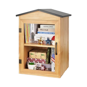 Caja de libros de biblioteca de madera <span class=keywords><strong>para</strong></span> exteriores con almacenamiento <span class=keywords><strong>para</strong></span> libros, macetas y macetas de arte alimenticio <span class=keywords><strong>para</strong></span> escuelas y vecindarios comunitarios - Product Image 1