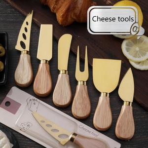 Ensemble de couteaux à <span class=keywords><strong>fromage</strong></span> personnalisés en boîte, couteaux à <span class=keywords><strong>fromage</strong></span> Gaold avec manche en bois, mini ensemble de couteaux à beurre dorés pour <span class=keywords><strong>charcuterie</strong></span>, <span class=keywords><strong>fromage</strong></span> à tartiner - Product Image 3