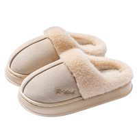 Chaussons en coton pour femmes et hommes, hiver, intérieur/extérieur, en peluche, chauds, à semelle épaisse antidérapante, soutien du pied, vente en gros