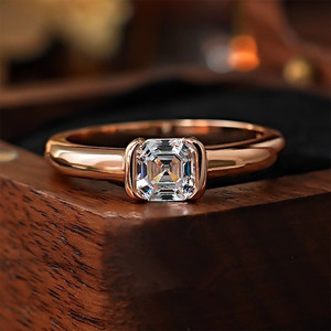 Nuevo 5*5mm <span class=keywords><strong>Asci</strong></span> pagoda corte diamante blanco Cubo de azúcar anillo Nan mujeres ins anillos - Product Image 1