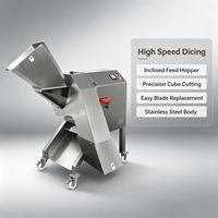 DQC-618D Hoge Snelheid Groente- en Fruit Snijmachine met Variabele Frequentie voor Centrale Keukens en Voedingsmiddelenfabrieken