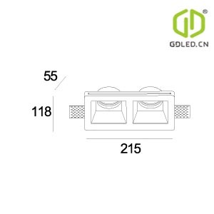 Retangolare doppia luce trimmless gesso Down Light <span class=keywords><strong>GU10</strong></span> - Product Image 3