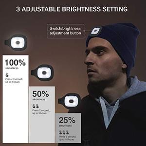 Cuffia Unisex LED con luce ricaricabile USB cuffia invernale in maglia regalo per gli uomini papà marito lui - Product Image 6