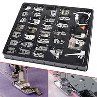 Ensemble de 32 Pièces de Pieds-de-Biche Multifonctions pour Machine à Coudre, Kit d'Accessoires Complet