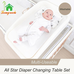 Legno culla bambino Set completo culla materasso protezione 3P a prova di acqua pannolino fasciatoio Set lettino bambino - Product Image 4