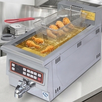 OURUITE JBT-15TC Friteuse Électrique Professionnelle avec Thermostat, 3KW, Acier Inoxydable Argenté, 220V, 1 Pièce, Certifiée CE
