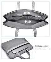 Sac pour ordinateur portable d'affaires, sacoche pour homme ou femme, 14 pouces, ultra léger, en polyester, avec décoration en PU