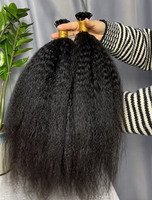 Extensiones de Cabello Humano Vietnamita 12A de Doble Trama con Queratina, Liso Kinky, Punta Plana Invisible, Extensiones de Cabello con Queratina K-tip