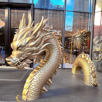 Sculpture murale en résine de dragon à abstraition géométrique pour la décoration murale intérieure de la maison, du bar ou du restaurant