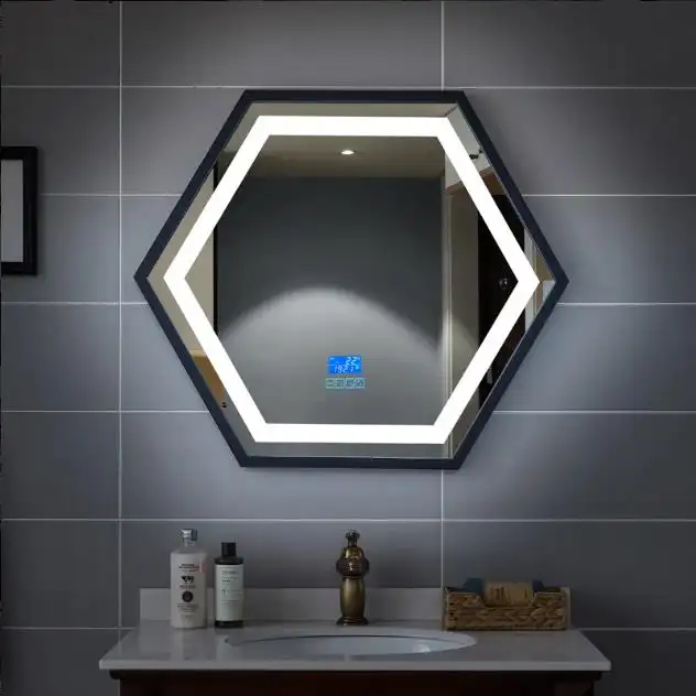 Espejo LED antiniebla para baño, luz LED inteligente para tocador de maquillaje, interruptor de atenuación táctil, temperatura de Color