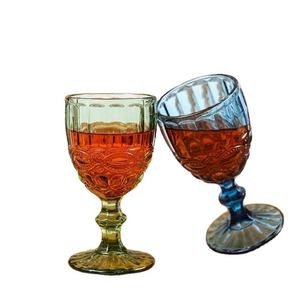 Copas de Vino de Cristal de Color Azul Champán, Ámbar y Rosa, Estilo Vintage para Bodas, Precio Económico al por Mayor - Product Image 1