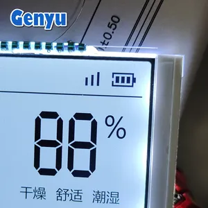 Genyu מותאם אישית 7-קטע LCD יצרן Htn חיובי LCD 40pin לבן תאורה אחורית תרמוסטט מסך 8 קטע ספרתי LCD תצוגה