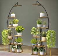 Étagère à fleurs vertes multi-niveaux la plus vendue, meuble de rangement sur pied pour balcon et décoration intérieure