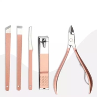 Ensemble d'outils de manucure professionnels en acier inoxydable, coupe-ongles en or rose, offre spéciale
