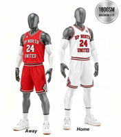 Conjunto de Camiseta y Pantalones Cortos de Baloncesto Sublimados Personalizables para Hombre, Transpirables, Malla Bird Eye de 180GSM, para Equipo Local/Visitante